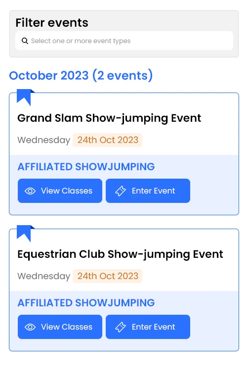 Online Entries for Equine event booking software development