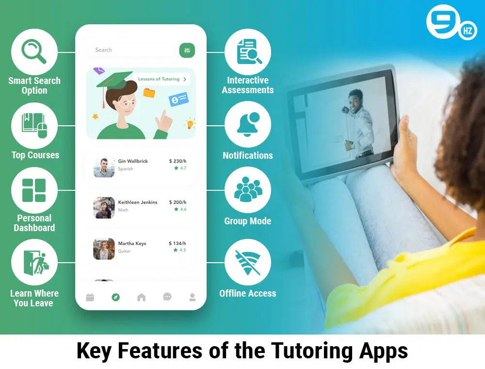features of on-demand tutor booking app