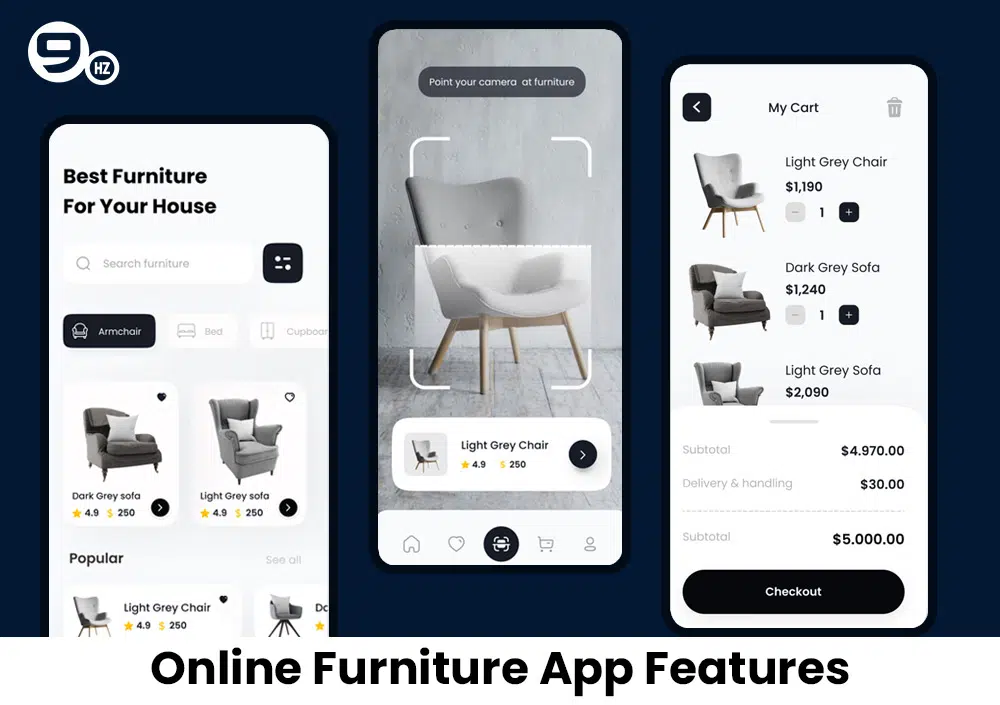 online furniture app features