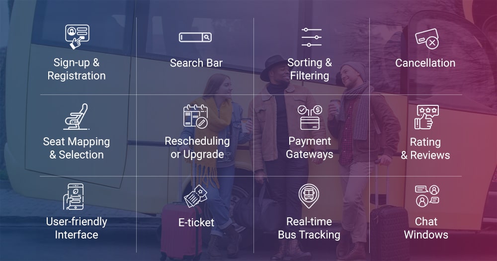 features of a bus ticket booking app